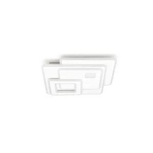 Plafón LED modelo Retro con diseño cuadrado en blanco