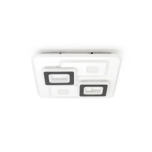 Plafón LED modelo Retro con diseño geométrico en blanco y negro