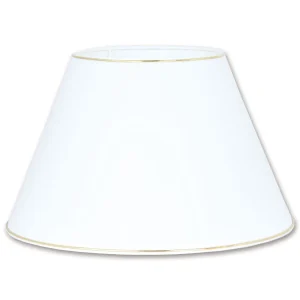 Pantalla de Lámpara en Material Plástico Raso con Galón Oro | Clásico y Elegante | Lámparas Móstoles