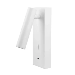 Aplique de lectura TARIFA III con USB-C – LED 3W 3000K e interruptor (4 acabados