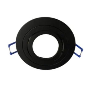 FOCO EMBUTIDO ALUMINIO NEGRO CORTE Ø 7.5CM INCLUYE BASE GU10