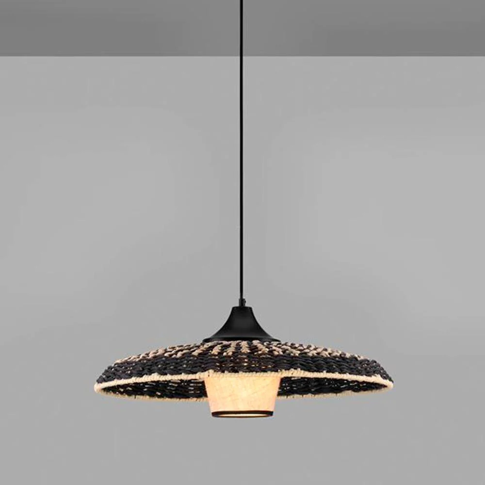 LAMPARA COLGANTE FIBRA AURA NEGRO Ø61cm 1XE27 - Imagen 4