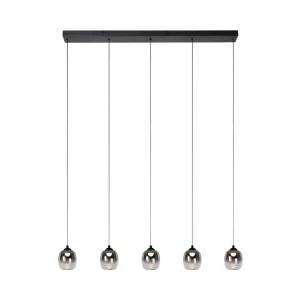 LAMPARA COLGANTE TAMINO NEGRO 5 LUCES LED 3000K