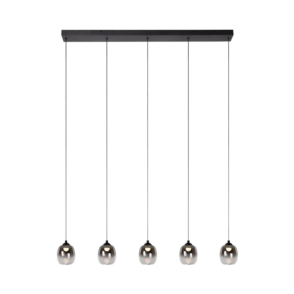 LAMPARA COLGANTE TAMINO NEGRO 5 LUCES LED 3000K - Imagen 2