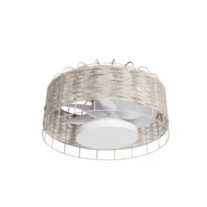 Ventilador de Techo Mara – Diseño Natural en Ratán con Luz LED Regulable y Motor DC Silencioso