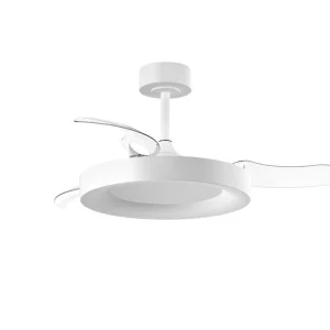 Ventilador de Techo DC Retráctil Lisboa Blanco con LED Regulable – Modelos Estándar y Mini